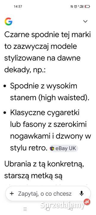 Spodnie POP szeroka nogawka dzwony czarny sprzedam