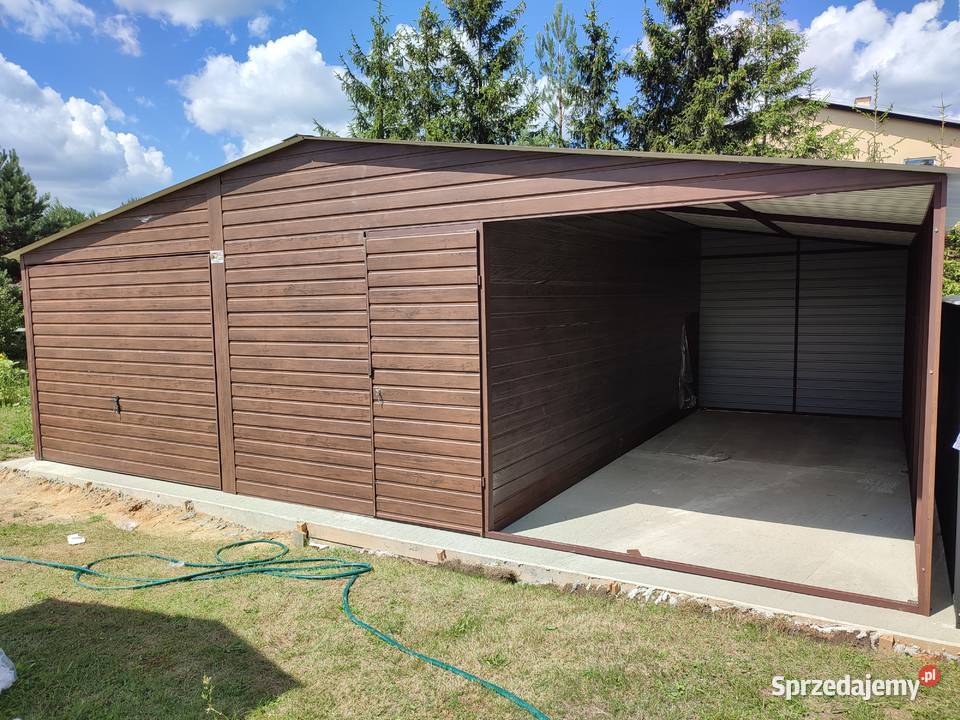 Biały Garaż Blaszany Dwuspadowy z Montażem Międzyrzecz