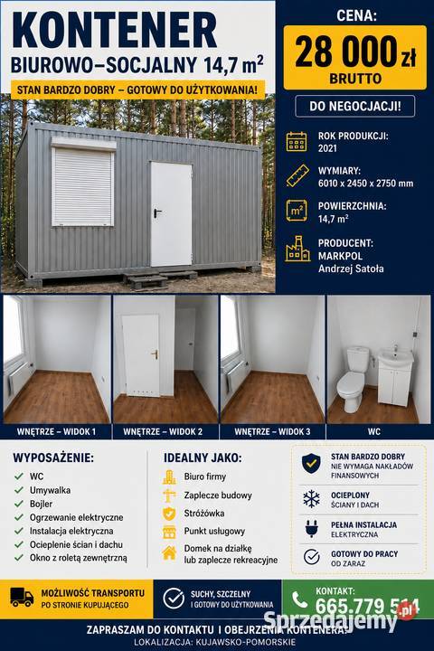 Kontener socjalnobiurowy Czarne Błoto