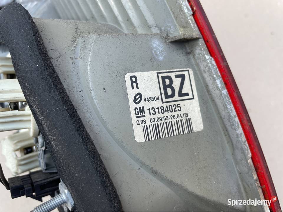 13184025 lampa tył tylna prawa karoseria Opel zachodniopomorskie Szczecin