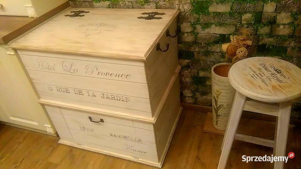 Skrzynia prowansalska decoupage podwójna z Radków