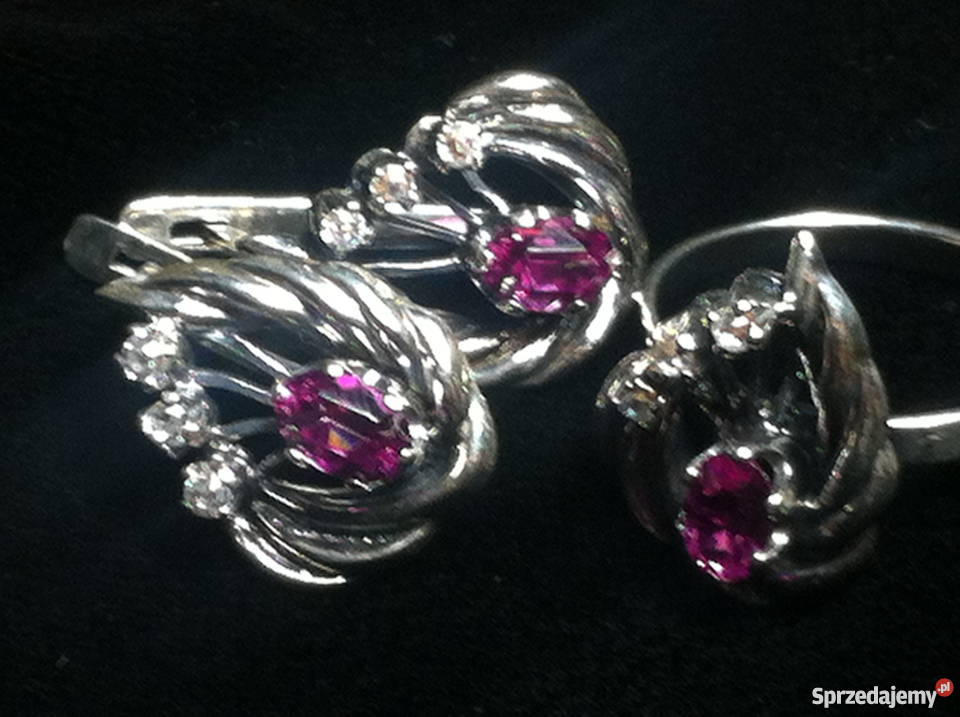 Srebrny komplecik z turmalinami Lublin