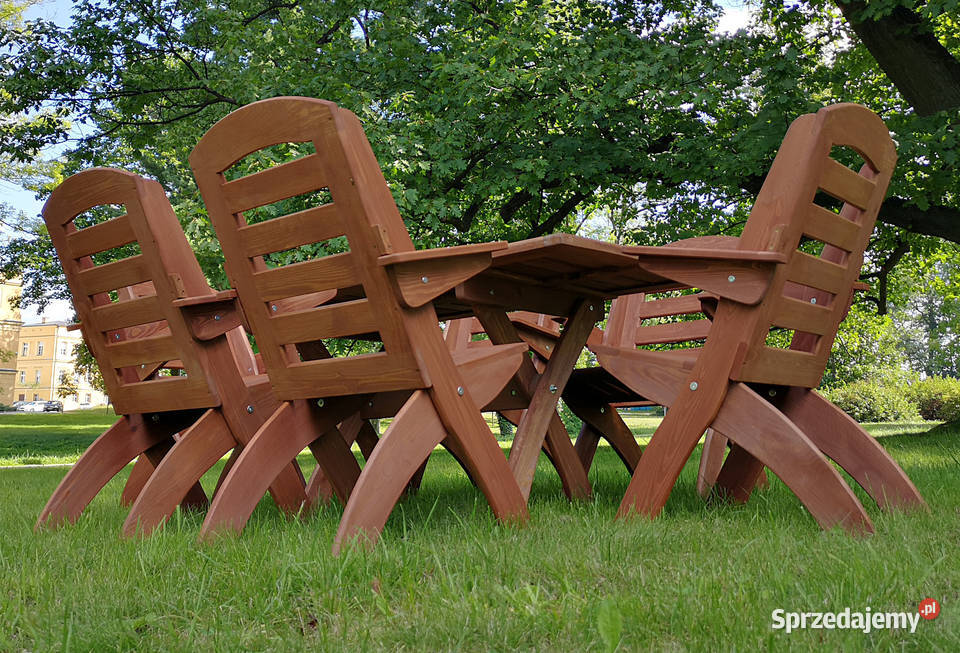 Meble ogrodowe drewniane składane X lamelowe 1 Kalety