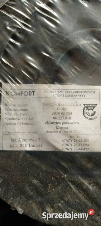 Tarcza hamulcowa C385 nowa 4 sztuki Wasilków