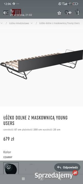 Łóżko nastolatka Krępiec