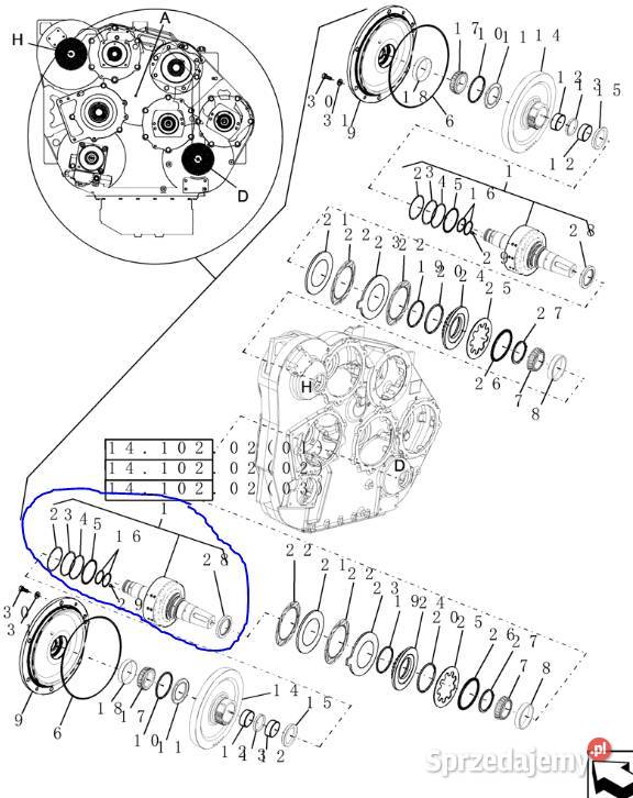 Sprzęgło kpl WOM Kombajn Case 87325136 sprzedam