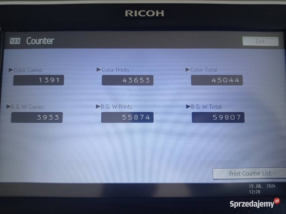 Kserokopiarka wielofunkcyjna kolor Ricoh MP Kolbuszowa