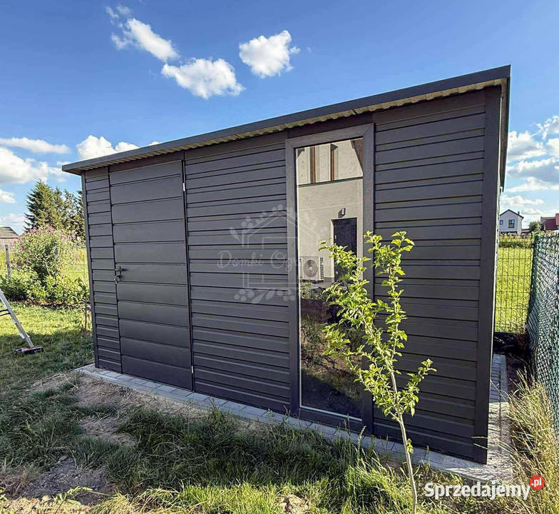 Schowek Domek 35x2m drzwi okno antracyt rynna Leszno