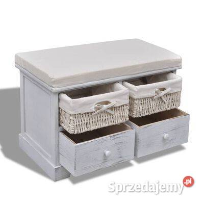 vidaXL Ławka ze schowkiem białaSKU240790 Warszawa