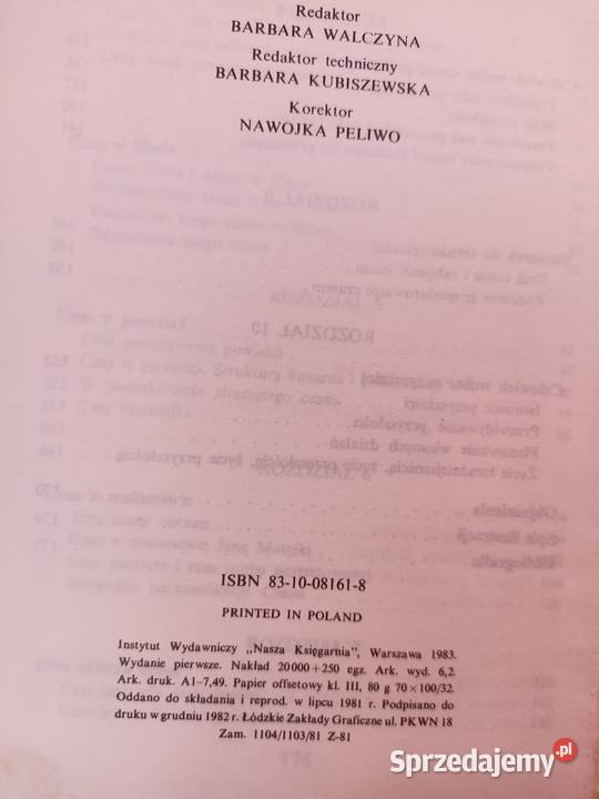 Czas i człowiek Nowicki nasza księgarnia Rok wydania 1985 Warszawa sprzedam