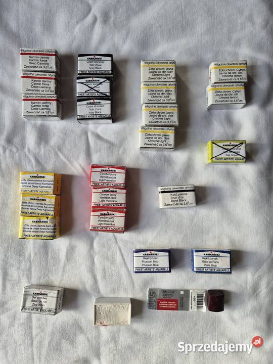 Farby akwarelowe Karmański nowe kostki 25 sztuk Brzesko sprzedam