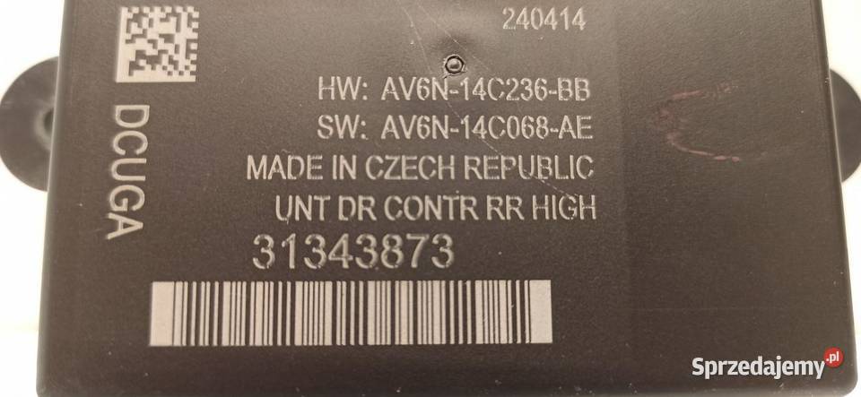 VOLVO V60 MODUŁ DRZWI 31343873 Układ elektryczny, zapłon