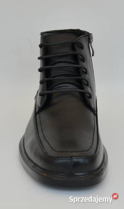 Męskie skórzane czarne trzewiki rozmiar 44 7782 Żyrardów sprzedam