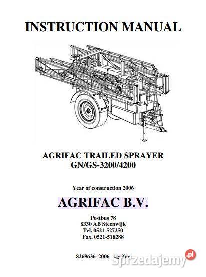 AGRIFAC GN GS3200 GS4200 opryskiwacz instrukcja Kielce