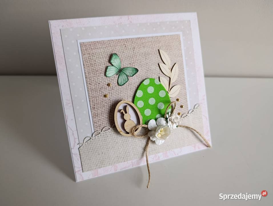 Kartka ręcznie robiona Świąteczna Wielkanoc 2 Rękodzieło Łódź