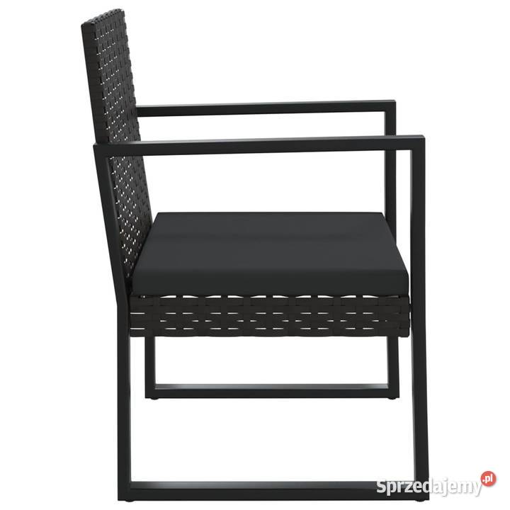 vidaXL Fotel ogrodowy z poduszką czarny