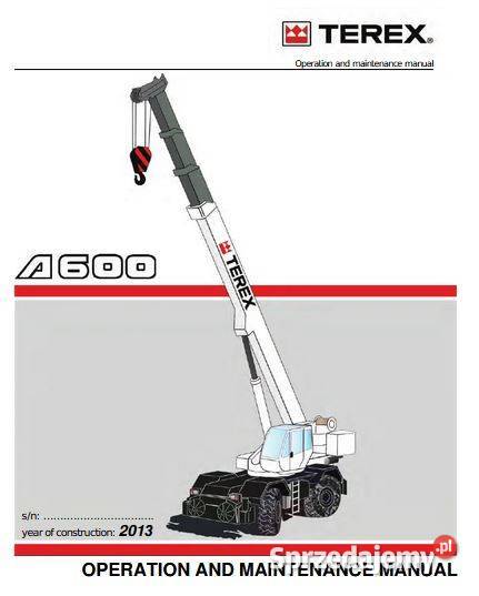 Terex RC30 RT35 A600 żuraw instrukcja obsługi świętokrzyskie Kielce