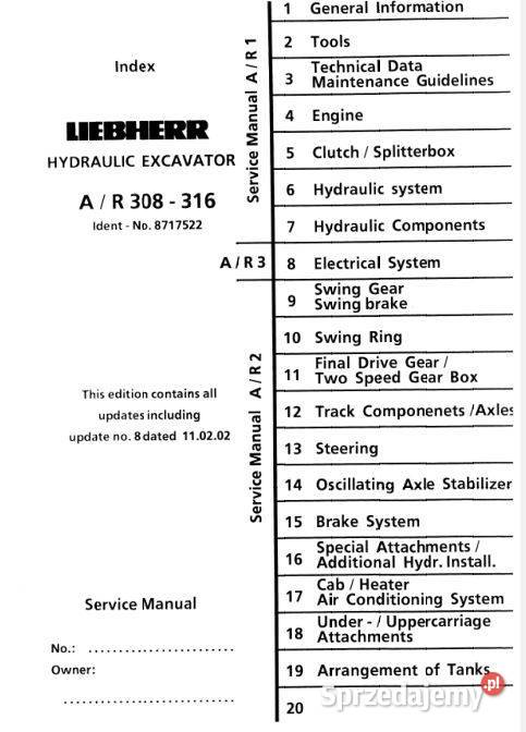 Liebherr a308 a310 a310b a312 a316 r308 r310 motoryzacja, transport