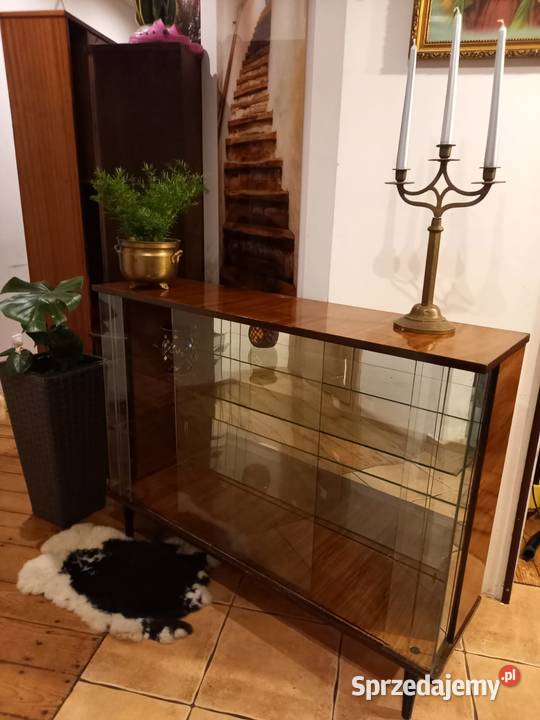 Witryna lustro szklana retro lata 60 barek