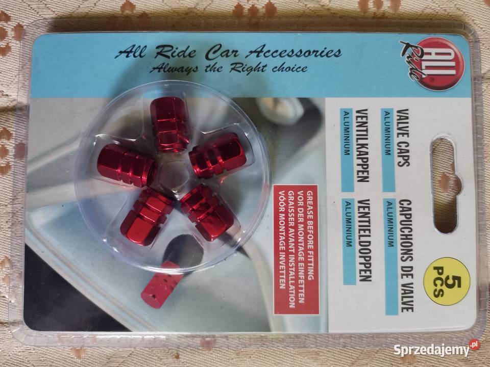 aluminiowe nakretki na wentyle 5 sztuk kolor Warszawa sprzedam