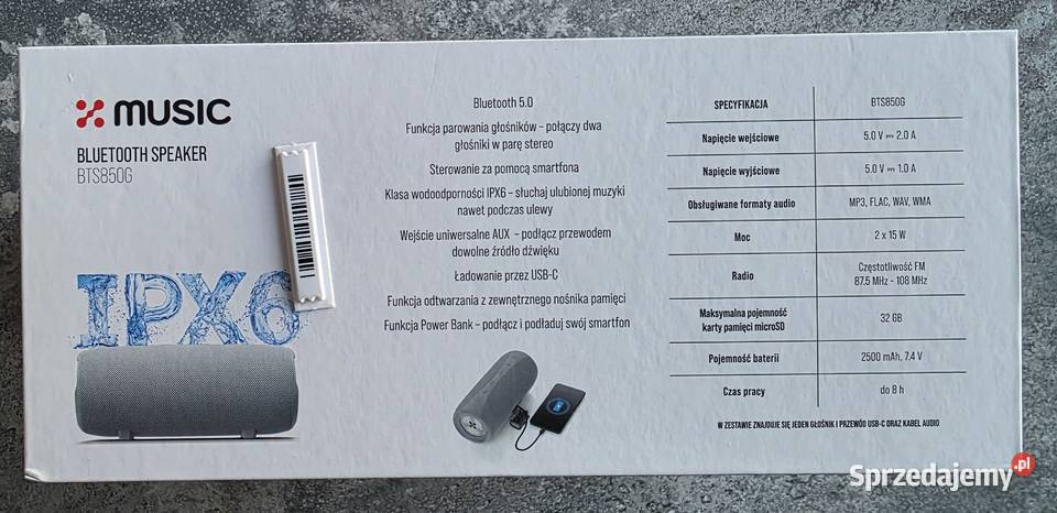 Głośniki bluetooth XMUSIC BTS850G 30W Suchań sprzedam