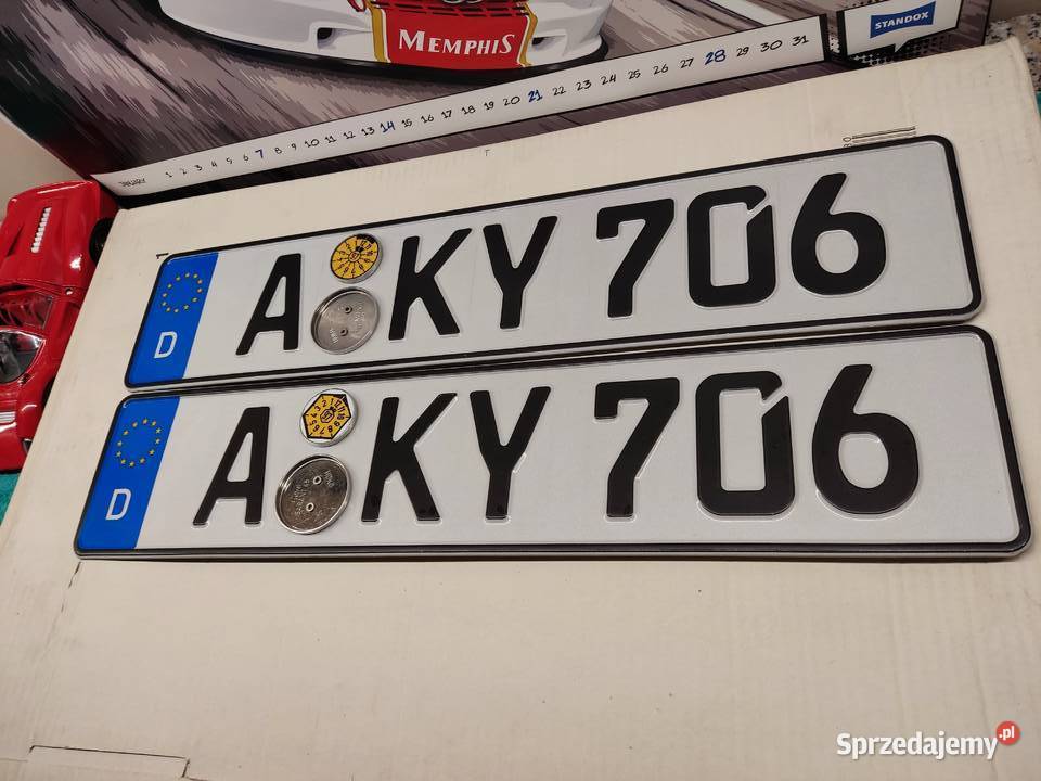 Tablica rejestracyjna Niemcy 2 sztuki AKY706 Głuchołazy