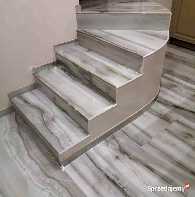 Schody z szarego kamienia 120x30 WYSOKI POŁYSK łódzkie