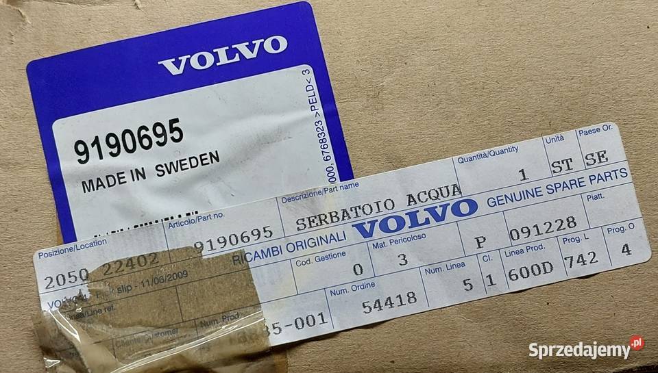 ZBIORNICZEK SPRYSKIWACZY VOLVO C70 I S70 V70