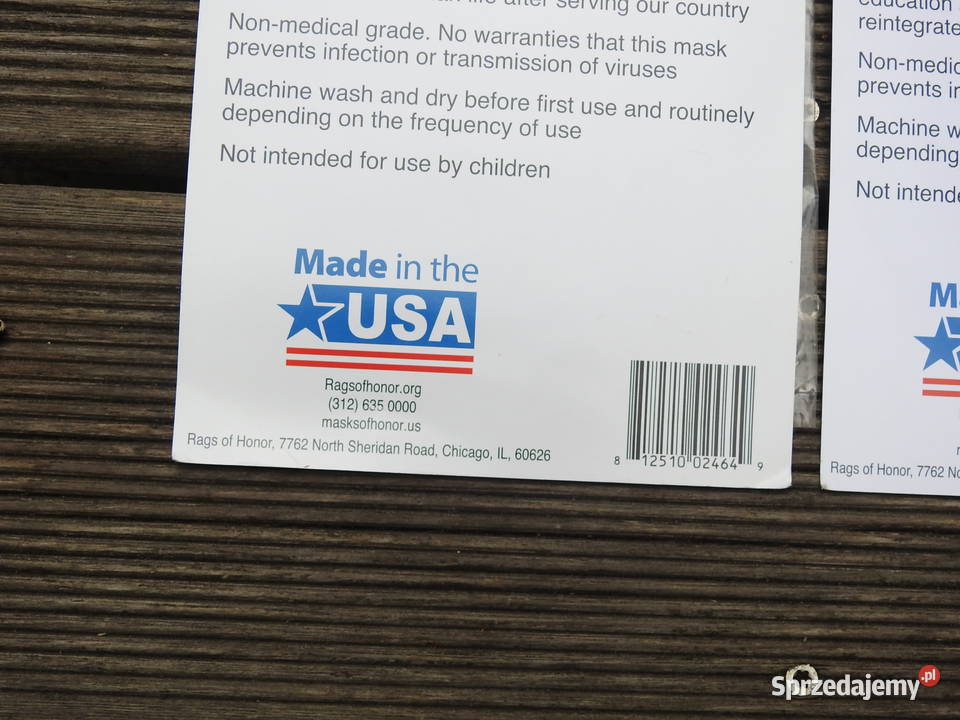 MASKA MADE IN USA 100 BAWEŁNA KOLEKCJONERSKA DO Warszawa sprzedam