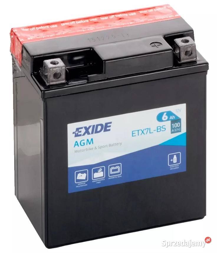 EXIDE ETX7LBS YTX7LBS 12V 6Ah 100A EN P Wrocław