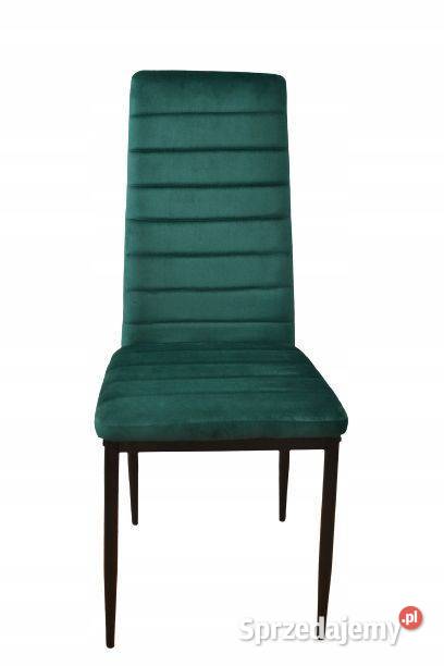 Krzesła z wyprofilowanym oparciem VELVET ZIELONY Krzesła Bielsk Podlaski