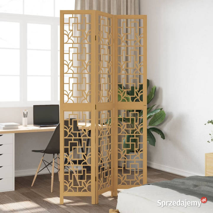 Parawan pokojowy 3panelowy lite drewno paulowni