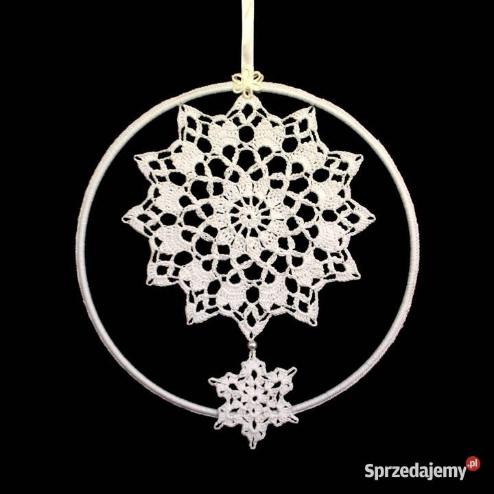 Zawieszka ozdoba na okno szydełkowa 20 Z116 biały Kluczbork