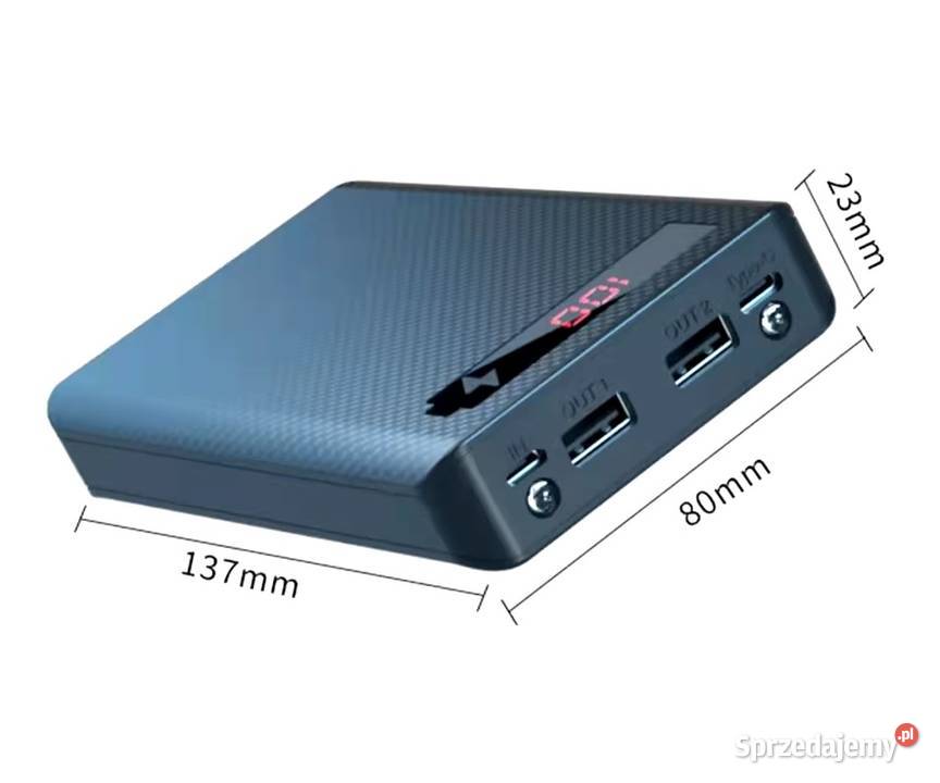 POWERBANK 22 800 mAh Z LED CZARNY 2XUSB USBC Rzeszów