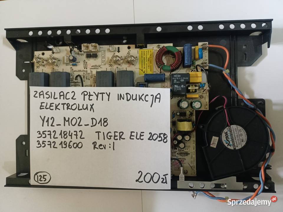 Zasilacz płyty indukcyjnej elektrolux Y12M02D18 Elektronika Głogoczów
