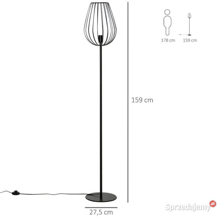 Lampa podłogowa z metalową podstawą z