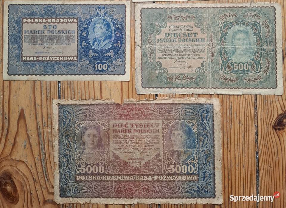 Zestaw Banknotów Stara Polska Marki Polskie Antyki, Sztuka, Kolekcje śląskie Gliwice