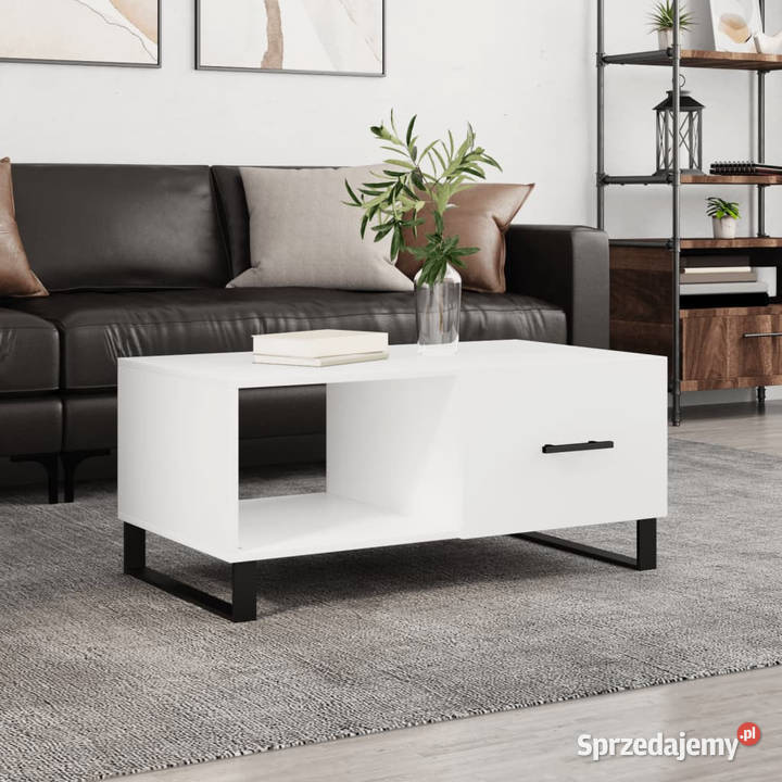 Stolik kawowy biały 90x50x40 materiał Warszawa