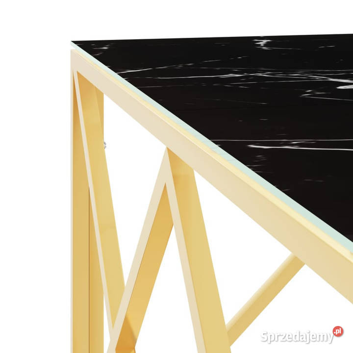 Stolik kawowy złoty 80x80x40 stal nierdzewna i