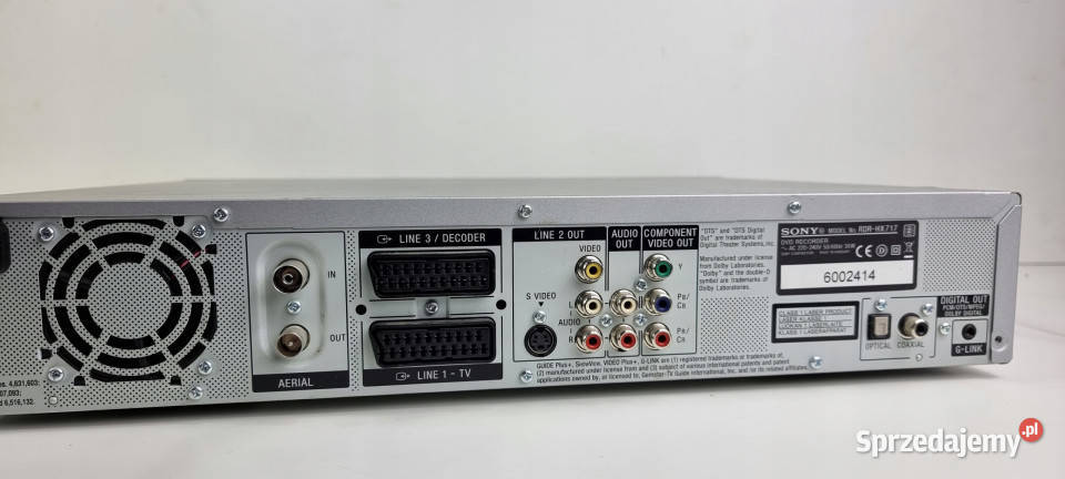 SONY CD RDR hx 717 Nagrywarka DVD HDD odtwarzacz Sony wielkopolskie