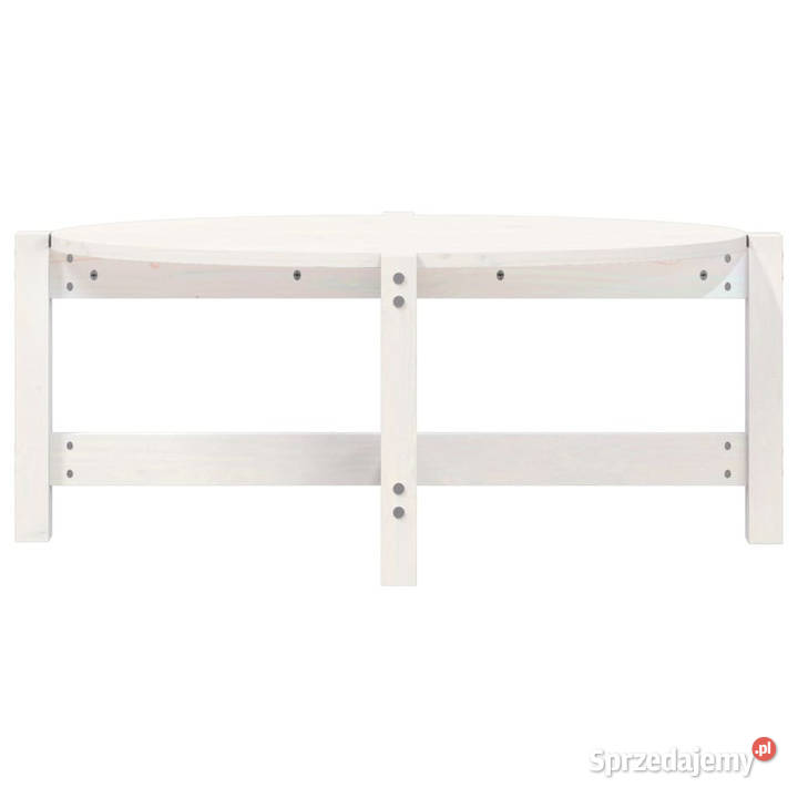 Stolik kawowy biały 87x48x35 lite drewno sosnowe Stoły