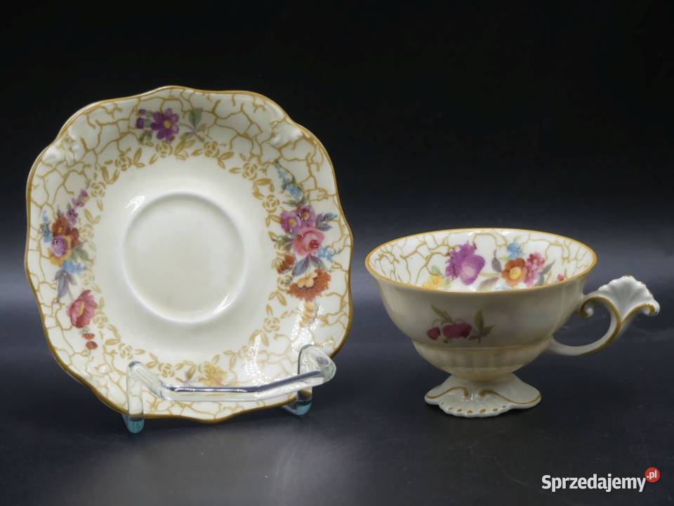 Zjawiskowy komplet do mokki espresso Tułowice Porcelana i szkło wielkopolskie Poznań