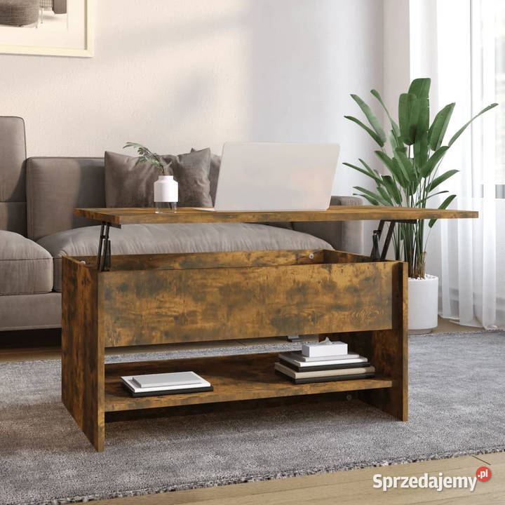 Stolik kawowy przydymiony dąb 80x50x40 WM819296 mazowieckie