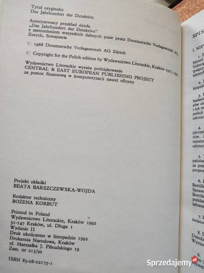 Stulecie detektywów Jrgen Thorwald początki Kielce sprzedam