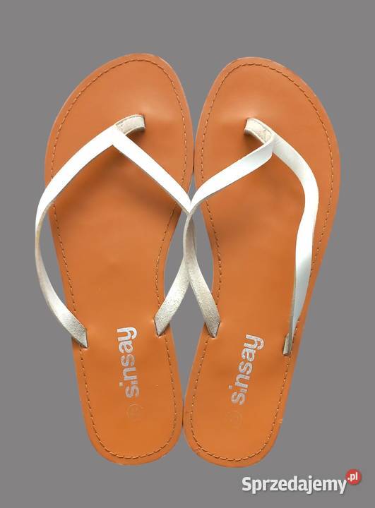 Damskie japonki brązowo biały Sinsay 40 biały Chrzanów