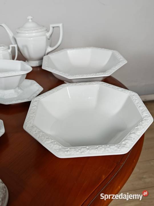 Porcelana Rosenthal biała Maria obiad kawa na 12