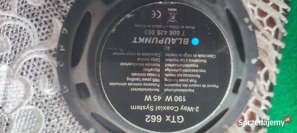 Głośniki Blaupunkt GTx 662 190W 45W Krosno