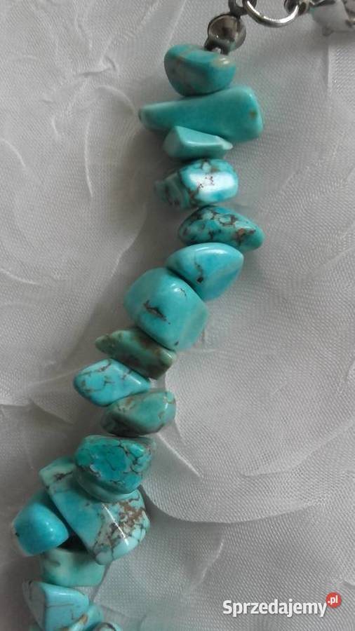 NASZYJNIK Z NATURALNYCH TURKUSÓW Naszyjniki Piła