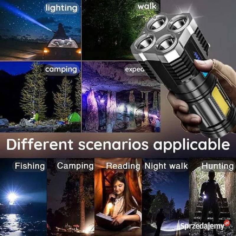 4rdzeniowa latarka LED bateria Lijon ładowanie Lublin