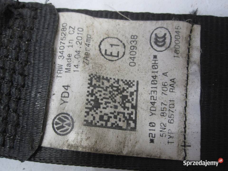 VOLKSWAGEN TIGUAN I 10r pas bezpieczeństwa prawy